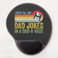 Funny Bad Dad Jokes "Dad-a-base" Black Gel Mouse Pad