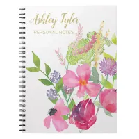 Pastel Pink floral girly cute personalized Notebook