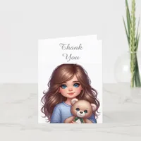 Cute Little Girl Thank You Note Card