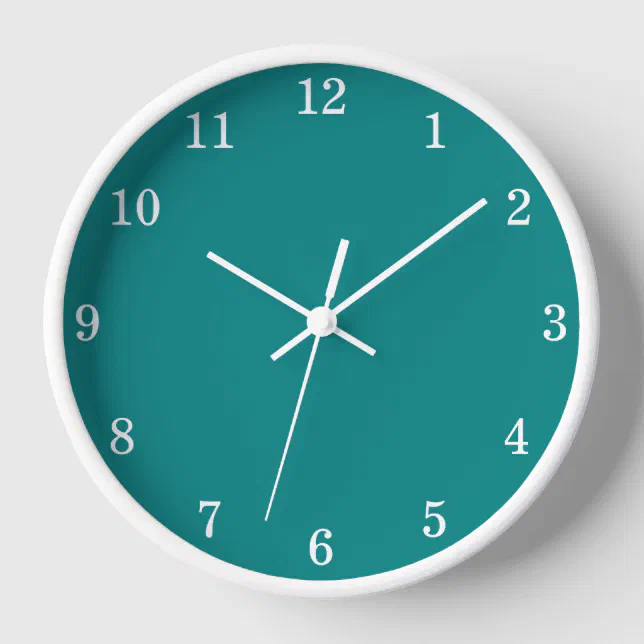 Stylish Minimalist Teal Wall Clock