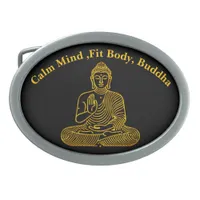 Golden Buddha in Calm Pose Belt Buckle