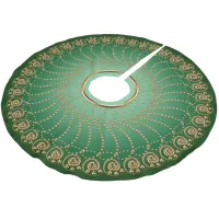 Swirls Array Gold on Green Brushed Polyester Tree Skirt