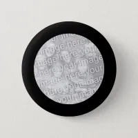 Black Framed Photo Pinback Button