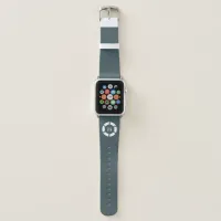 Modern Futuristic Circle SciFi Geek Monogram Grey Apple Watch Band