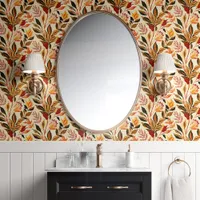 Bohemian Floral Vine Earthy  Wallpaper