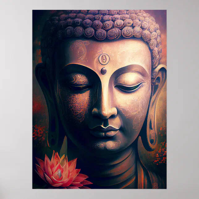 Portrait of Gautam Buddha Art Poster
