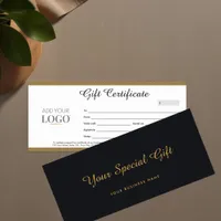 Business Gift Certificate | Black & Gold Voucher