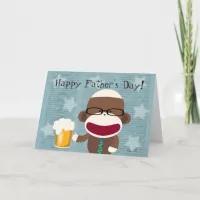 Sock Monkey Papa Greeting Card