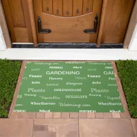 Modern Green Gardening Words Patterned Gardener's Doormat