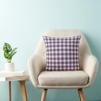 Purple Plaid Throw Pillow