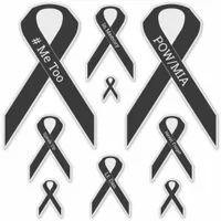 [Black] #ME TOO, POW/MIA Awareness Ribbon Vinyl Sticker