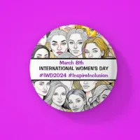International Women's Day March 8th Button