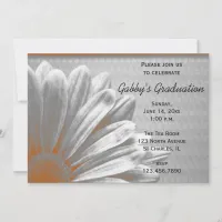 Orange Floral Highlights Graduation Party Invite