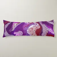 Purple burgundy red abstract fluid Art Body Pillow