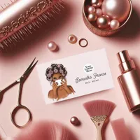 Pink and Blush African American Hair Salon Business Card