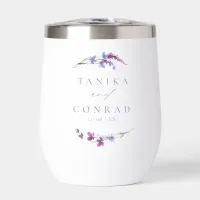 Wildflower Wedding Watercolor Names Peri ID954 Thermal Wine Tumbler