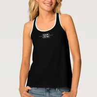 Modern Minimalist Monogram Initials Custom Black Tank Top