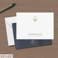 Simple Elegant Justice Scale Legal Note Card