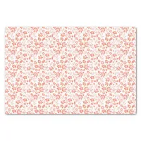 Pretty Coral Peach Tropical Spring Flowers Tissue Paper