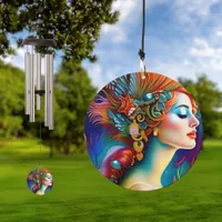 The Colorful Mermaid AI Art Portrait Wind Chime