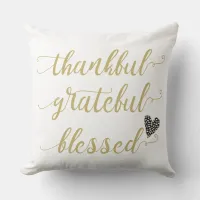 thankful grateful blessed thanksgiving holiday throw pillow