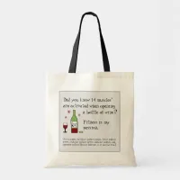 Fitness Is My Passion Funny Wine Quote Tote Bag