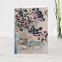 Vintage Birds, German Birthday Card