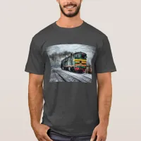 Black, Yellow and Red Locomotive Train Shirt