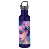 Sleep Maiden Ethereal Fantasy Woman Art Stainless Steel Water Bottle