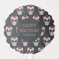 Personalized Day of the Dead Theme Birthday Party Balloon