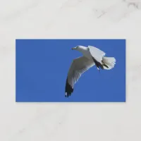 Breathtaking Ring-Billed Gull in Flight Business Card