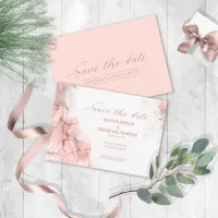 Marble Glitter Wedding Rose Gold ID644 Save The Date