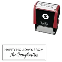 Happy Holidays Family Name Packaging Self-inking Stamp