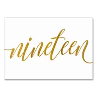 Table Numbers - Luxe Typography -Faux Gold Foil 19