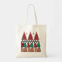 Fa la la la Retro Groovy Christmas Holidays Tote Bag