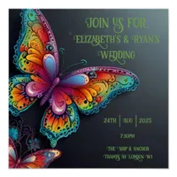 Whimsical Butterfly Romance Wedding Invitation Poster