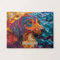 Dachshund Quilling Art Dog Portrait Jigsaw Puzzle