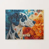 Dalmatian Quilling Art Dog Portrait Jigsaw Puzzle