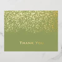 Green Gold Foil Wedding Thank You Card