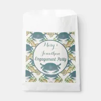 Crab Feast-Watercolor Blue Crabs, Engagement  Favor Bag