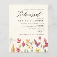 Budget Wildflowers Rehearsal Dinner Invitations