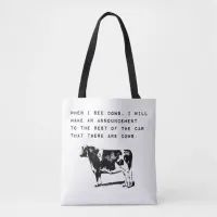 When I See Cows, Cow Lover Tote Bag