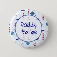 Dad to be Nautical Baby Shower Button