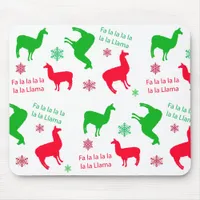 Fa la la Llama Funny Holidays Festive Christmas Mouse Pad