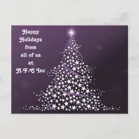 Purple Christmas Tree Corporate Greeting PostCards