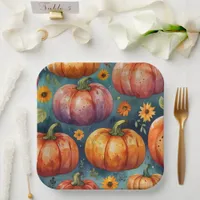 Halloween Pumpkin Vibes designer  Paper Plates