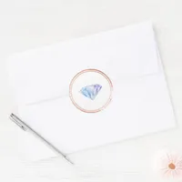 Elegant Blue Diamond Rose Gold Envelope Seal