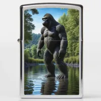 Reflection of Muscular Bigfoot in Water Zippo Lighter