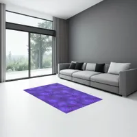 Purple planets, modern fractal pattern rug