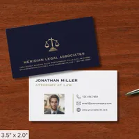 Simple Professional Photo Attorney Business Card